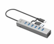 Image de i-tec USB-C/USB-A Charging Metal HUB 7 Port (C31HUBMETAL703)