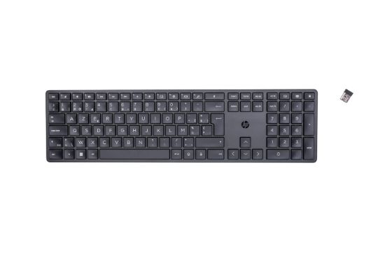 Image de HP 450 Programmable Wireless Keyboard clavier FR sans fil +USB AZERTY Belge Noir (4R184AA#AC0)