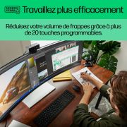 Image de HP 450 Programmable Wireless Keyboard clavier FR sans fil +USB AZERTY Belge Noir (4R184AA#AC0)