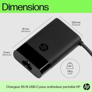 Image de HP Chargeur pour ordinateur portable USB-C 65 W (671R2AA#ABB)