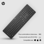 Image de HP 230 Wireless Keyboard clavier Universel RF sans fil AZERTY Belge Noir (3L1E7AA#AC0)