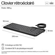 Image de HP 400 Backlit Wired Keyboard clavier Maison USB AZERTY Belge Noir (7N7C0AA#AC0)