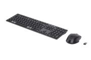 Image de HP 720 Multi-Device Rechargeable Wireless Keyboard and Mouse Combo clavier Souris incluse Maison USB + Bluetooth AZERTY Belge Noir (9T5A9AA#AC0)