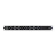 Image de Vertiv PowerGo Unité de distribution électrique en rack (rPDU) Basic (standard) | 1U | 230 V | 10 A | 9 IEC C13 à verrouillage manuel | 2,3 kW | 50/60 Hz | Entrée C14 | (EP0G01A1)