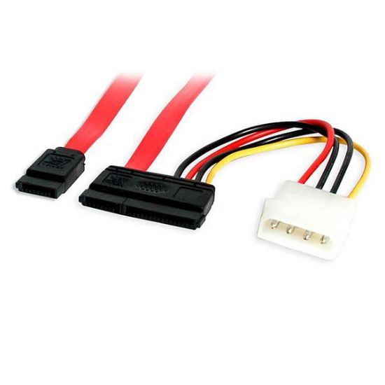 Image de StarTech.com câble SATA 0,457 m SATA 7-pin + Molex (4-pin) Rouge (SATA18POW)