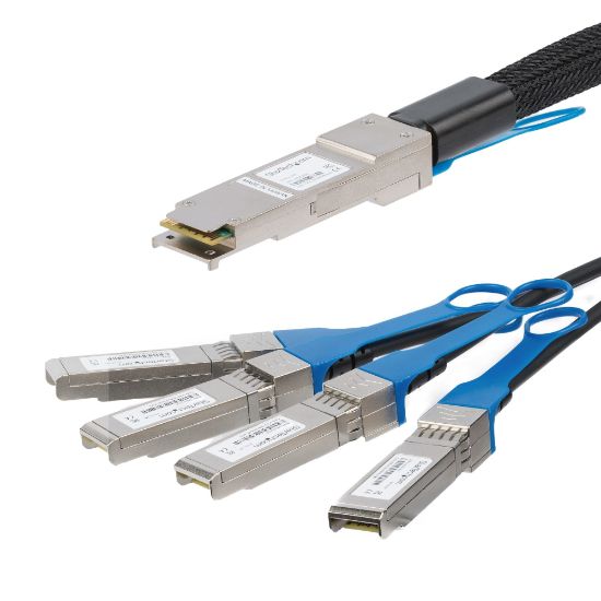 Image de StarTech.com Câble QSFP+ vers 4x SFP+ à connexion directe conforme à MSA - Cordon DAC Twinax de 2 m (QSFP4SFPPC2M)