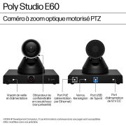 Image de HP Poly Caméra intelligente Poly Studio E60 4K MPTZ avec zoom optique 12x (9W1A6AA)