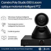 Image de HP Poly Caméra intelligente Poly Studio E60 4K MPTZ avec zoom optique 12x (9W1A6AA)