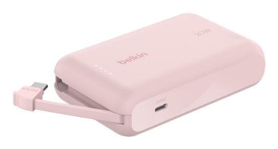Image de Belkin 20W, USB-C, Pink, 9.9 x 6.4 x 2.3 cm Banque d'alimentation électrique - Rose (BPB021HQPK)