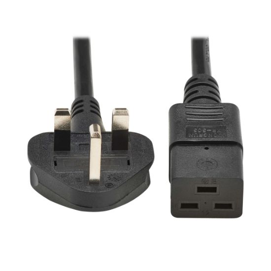 Image de Eaton 2.5 m, BS 1363 to C19 - 13A, 250V, H05VV-F, PVC, Black Cordon d'alimentation - Noir (P052-2P5M-UK)