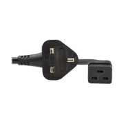 Image de Eaton 2.5 m, BS 1363 to C19 - 13A, 250V, H05VV-F, PVC, Black Cordon d'alimentation - Noir (P052-2P5M-UK)