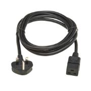 Image de Eaton 2.5 m, BS 1363 to C19 - 13A, 250V, H05VV-F, PVC, Black Cordon d'alimentation - Noir (P052-2P5M-UK)