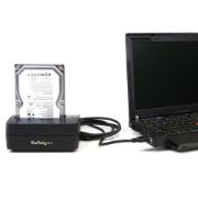 Image de StarTech.com Station d'Accueil pour Disque Dur USB 3.0 à SATA à Baie Unique, Dock pour HDD USB 3.0 (5 Gbps), Docking Station pour HDD/SSD Externe 2,5/3,5" SATA I/II/III - Char ... (SATDOCKU3S)