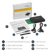 Image de StarTech.com Boîtier USB 3.1 (10 Gb/s) dual slot pour SSD M.2 NGFF SATA avec RAID (SM22BU31C3R)