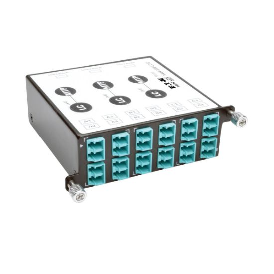 Image de Eaton Tripp Lite 40/100Gb Breakout Cassette, 40Gb to 4 x 10Gb, 100Gb to 4 x 25Gb, (x3) 8-Fiber MTP/MPO to (x12) LC Duplex, Type-B Polarity Panneau de brassage - Noir (N206-PC10-IND)