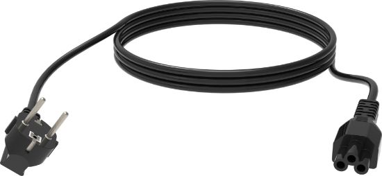 Image de Vision Câble d’alimentation européen Cloverleaf, noir, 3 m, 7.1 mm, 16A, 250 V Cordon d'alimentation (TC 3MEUCVLF/BL)