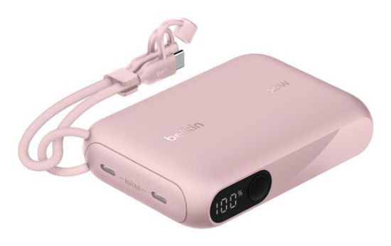 Image de Belkin 20 W, 10000mah, 103.9mm x 71mm x 25.1mm Banque d'alimentation électrique - Rose (BPB027HQPK)