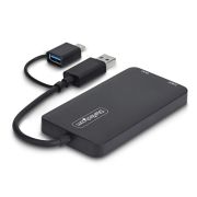Image de StarTech.com Adaptateur USB vers Double HDMI, USB A/C vers 2 Écrans HDMI (1x 4K30Hz, 1x 1080p), Câble de 11 cm, Adaptateur USB 3.0 vers Écran HDMI, Windows/macOS, Noir (107B-USB-HDMI-2)