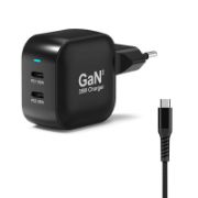 Image de Port Designs GaN² PD, 35W, Wall Charger with 2M USB-C cable, black Chargeur - Noir (902035PEU)