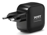 Image de Port Designs GaN² PD, 35W, Wall Charger with 2M USB-C cable, black Chargeur - Noir (902035PEU)