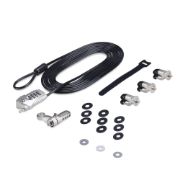 Image de StarTech.com Kit de Verrouillage pour Ordinateur Portable/de Bureau et Périphériques, Verrou/Serrure Antivol, K-Slot, Câble en Acier de 3m, 3x Unités, Cadenas à 4 Ch ... (3M4-DESK-LOCKING-KIT)