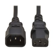 Image de Eaton 2m, C13 to C14, 10A, 250V, H05VV-F, PVC, Black Cordon d'alimentation - Noir (P004-02M-EU)