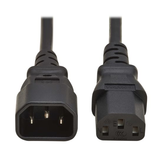 Image de Eaton 2m, C13 to C14, 10A, 250V, H05VV-F, PVC, Black Cordon d'alimentation - Noir (P004-02M-EU)