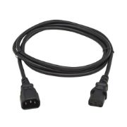 Image de Eaton 2m, C13 to C14, 10A, 250V, H05VV-F, PVC, Black Cordon d'alimentation - Noir (P004-02M-EU)