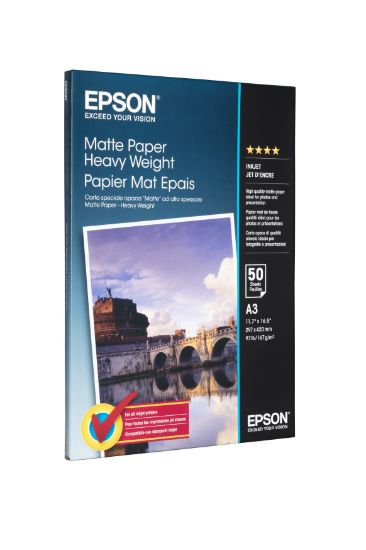 Image de Epson Pap Mat Epais A3 (50f./167g) (C13S041261)
