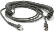 Image de Datalogic USB, Type A, Coiled, 3.6 m Accessoire de lecteurs de codes à barres (CAB-467)