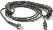 Image de Datalogic USB, Type A, Coiled, 3.6 m Accessoire de lecteurs de codes à barres (CAB-467)