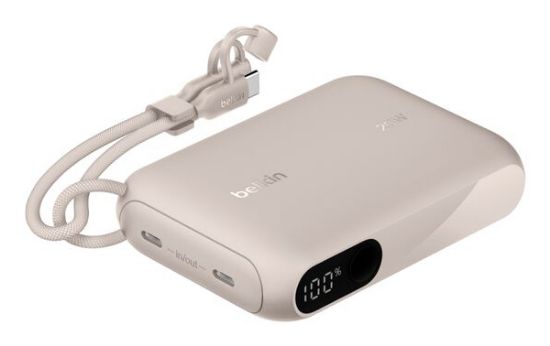 Image de Belkin 20 W, 10000mah, 103.9mm x 71mm x 25.1mm Banque d'alimentation électrique - Sable (BPB027HQSD)