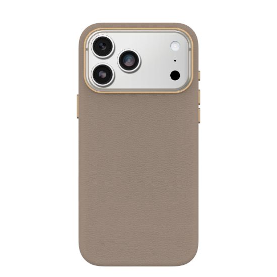Image de OtterBox Symmetry Cactus Leather Series pour Apple iPhone 17 Pro Max, Cottonwood Glen - Gris clair (77-99073)