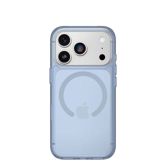Image de OtterBox Symmetry Clear MagSafe Series pour Apple iPhone 17 Pro, Silver Glade - Bleu,Transparent (77-98849)