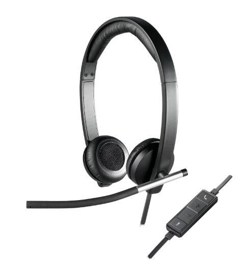 Image de Logitech H650e Casque Avec fil Arceau Bureau/Centre d'appels USB Type-A Noir, Argent (981-000519)