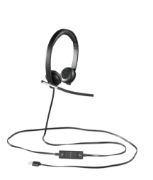 Image de Logitech H650e Casque Avec fil Arceau Bureau/Centre d'appels USB Type-A Noir, Argent (981-000519)