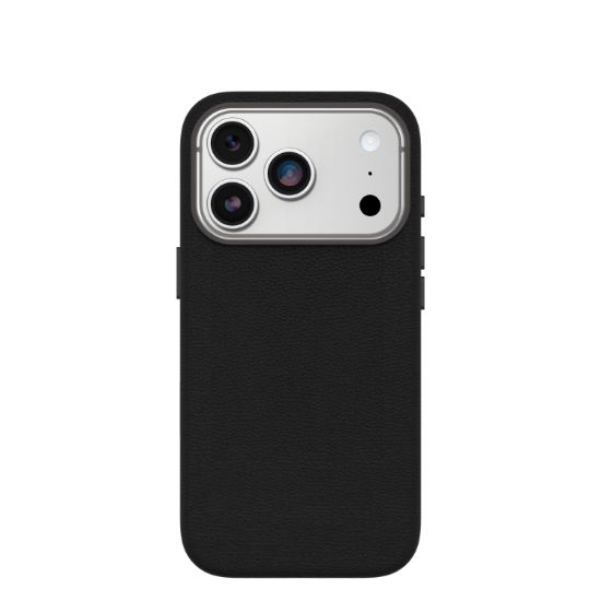 Image de OtterBox Symmetry Cactus Leather Series pour Apple iPhone 17 Pro, Noir Ash (77-99045)