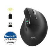 Image de Port Designs ERGO AUDITOR sans fil 2.4 GHz, Bluetooth & Rechargeable Souris - Noir (910204)
