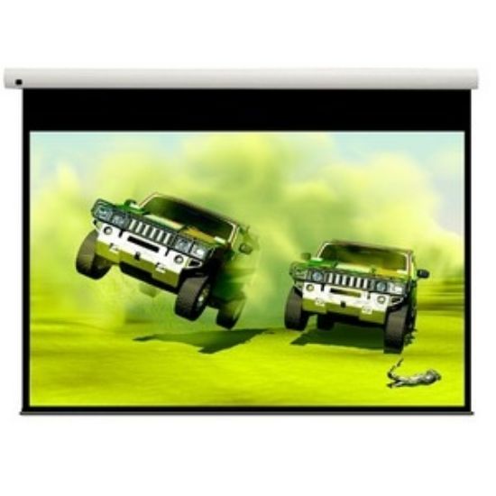 Image de Optoma Ecran électrique 16:9 de diagonale 233.7cm, Moteur tubulaire, Cadre en aluminium et toile blanc mat, Fixations sur glissière écran de projection (DE-9092EGA)