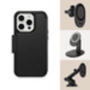 Image de OtterBox Strada Series Folio MagSafe pour iPhone 15 Pro, Shadow (Black) - Noir (77-93560)