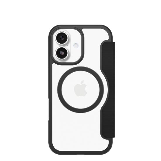 Image de OtterBox React Folio MagSafe Series pour Apple iPhone 17, noir Crystal, transparente/noir - Noir,Transparent (77-98586)