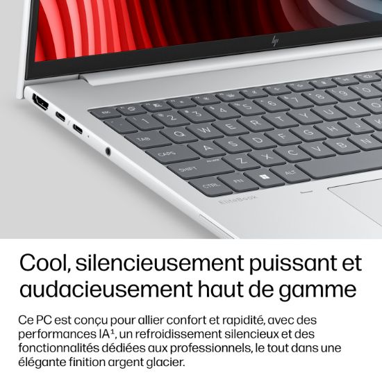 Image de HP EliteBook 8 G2a Next Gen AI Copilot+ PC AMD Ryzen AI 5 435 Ordinateur portable 40,6 cm (16") WUXGA 16 Go DDR5-SDRAM 512 Go SSD Wi-Fi 7 (802.11be) Windows 11 Pro Argent (DW7J6ET#UUG)