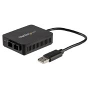Image de StarTech.com Adaptateur réseau USB 2.0 vers fibre optique SC jusqu'à 2 km - USB vers Ethernet 10/100 Mbps (US100A20FXSC)