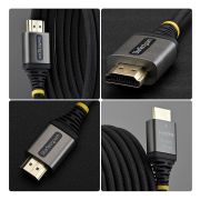 Image de StarTech.com câble HDMI 0,5 m HDMI Type A (Standard) Noir, Argent (HDMI2-FLEX-4K60-50C)