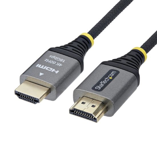 Image de StarTech.com câble HDMI 0,5 m HDMI Type A (Standard) Noir, Argent (HDMI2-FLEX-4K60-50C)