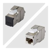 Image de StarTech.com Jack Keystone Cat6a Blindé, Lot de 10 Prises Ethernet RJ45 Keystone, Prise Murale STP Cat6a, 180 Degrés Sans Outil (C6AKEYTLSTP18010PK)
