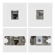 Image de StarTech.com Jack Keystone Cat6a Blindé, Lot de 10 Prises Ethernet RJ45 Keystone, Prise Murale STP Cat6a, 180 Degrés Sans Outil (C6AKEYTLSTP18010PK)