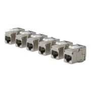 Image de StarTech.com Jack Keystone Cat8, Lot de 6 Prises Ethernet RJ45 Keystone, Prise Murale STP Cat8, 180 Degrés Sans Outil (C8KEYSTP1806PK)