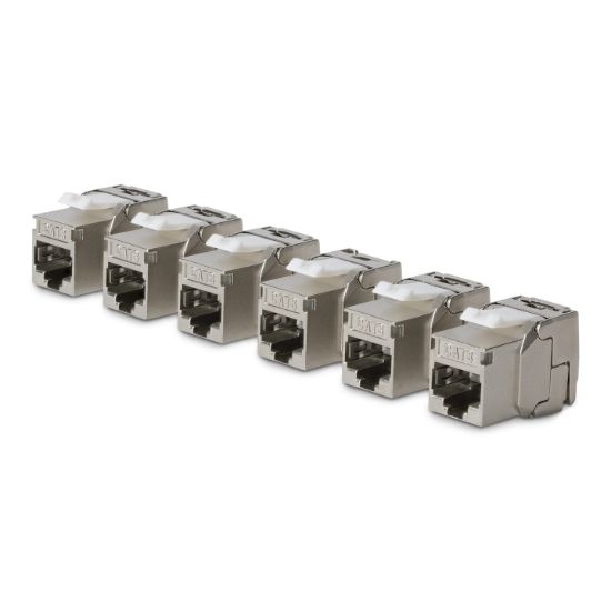 Image de StarTech.com Jack Keystone Cat8, Lot de 6 Prises Ethernet RJ45 Keystone, Prise Murale STP Cat8, 180 Degrés Sans Outil (C8KEYSTP1806PK)