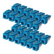 Image de StarTech.com Jack Keystone Cat6, Lot de 24 Prises Ethernet RJ45 Keystone, Prise Murale UTP Cat6, Connecteur à 90 Degrés 110 Punch Down, Bleu (C6KEY110BL24PK)